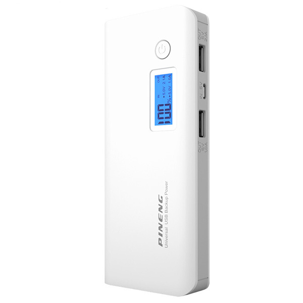 PINENG PN-968 10000mAh Power Bank - White Grey